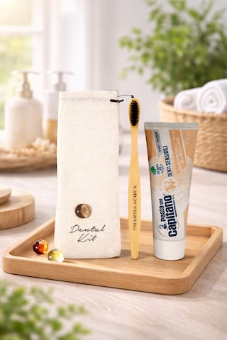 Dental Kit -pharma Acqua Bambu Diş Fırçası + Pasta Del Capitano Denti Sensibili Diş Macunu 75ml