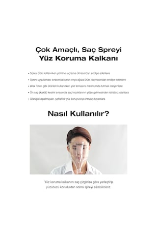 Çok Amaçlı, Saç Spreyi Yüz Koruma Kalkanı Dashu Face Cover See-through