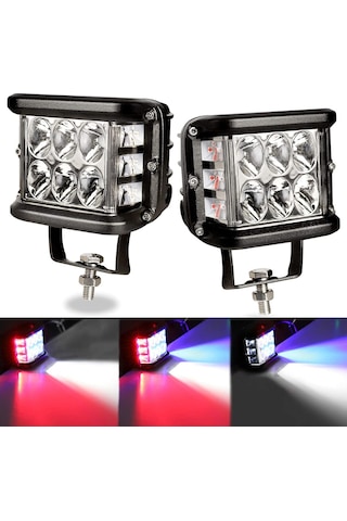 Offroad Sis Lambası Beyaz-Kırmızı-Mavi 12 Led 36W Çift Lass319-