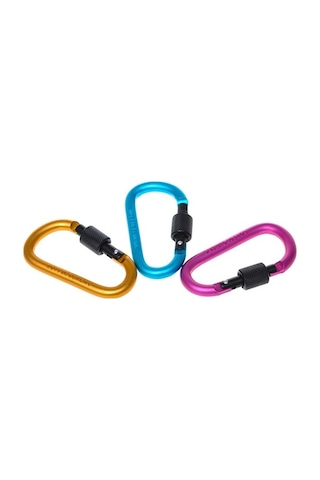 Besthome1 8cm Kilitli D Halka Karabina, Hafif Alüminyum, 30kg Kapasite, Çelik