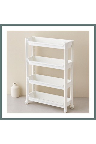 Ventra 4 Katlı Tekerlekli Sepet Organizer Raf 465x145x670mm Ventra Çok Renkli