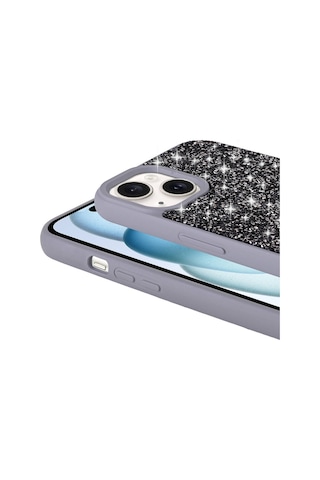 Apple Uyumlu iPhone 15 Plus Kılıf Parlak Taşlı Tasarım Pırlanta Kılıf