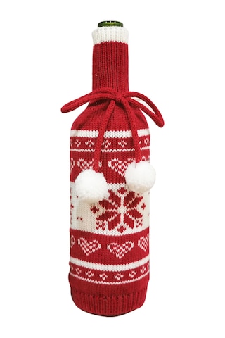 Ruicoo Noel Dekorasyonu Açık Renkli Akrilik Triko Şarap Flasörü - Ev & Restoran Partileri İçin Dayanıklı Dekoratif Kılıf