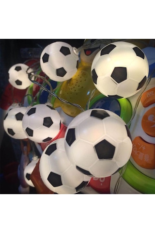 Xindoker Futbol Desenli Led Işık Zinciri 3m 20 Ampul Pilli Isık Bar Ktv Noel Dekorasyonu Sıcak Beyaz