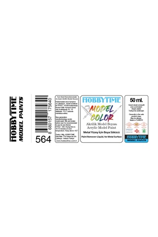 Hobbytime 564 50 Ml. Metal Yüzey İçin Boya Sökücü Paint Remover For Metal Surface