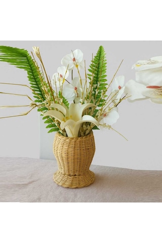 Siparişbox 18x10cm Rattan Vazo Bambu