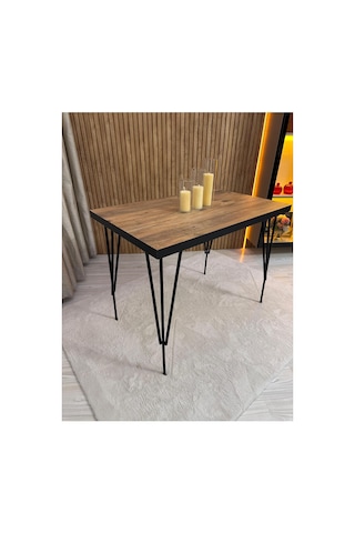 Houseart 60x90 Cm Yemek Masası , Çalışma Masası , Mutfak Masası , Balkon Masası , Cafe Masası Ahşap Desenli