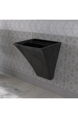 Lucco Loop 50 CM Asma Monoblok Lavabo Siyah