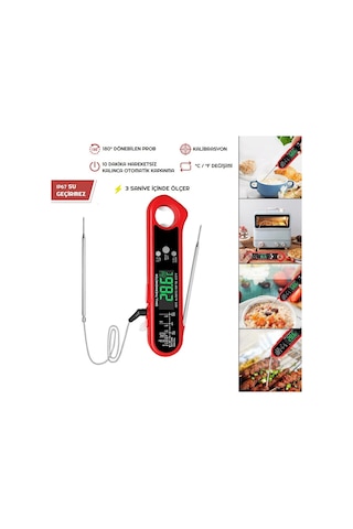 Çıkarılabilir Multi Problu Paslanmaz Et Yemek Gıda Termometresi