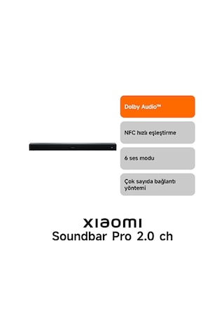Xiaomi Soundbar Pro 2.0 Siyah 84W NS5-EU Bluetooth Soundbar
