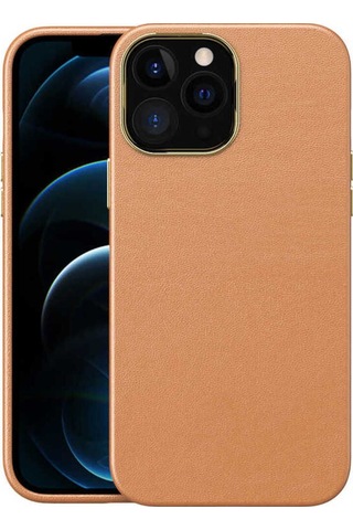 Apple Uyumlu iPhone 12 Pro Csk Zore Natura Kılıf kahverengi