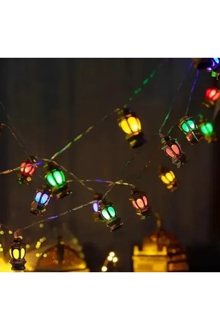 20'li Kandil Feneri Led Işık Rgb, Pilli Çok Renkli