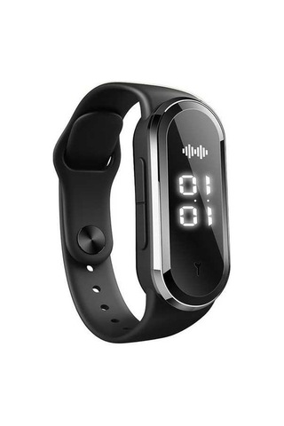 Fortunelane Siyah Akıllı Ultrasonik Sinek Kovucu Bileklik, Fiziksel Koruma, Üç Seviye Ayar, Saat, Hamile Bebeğe Uygun