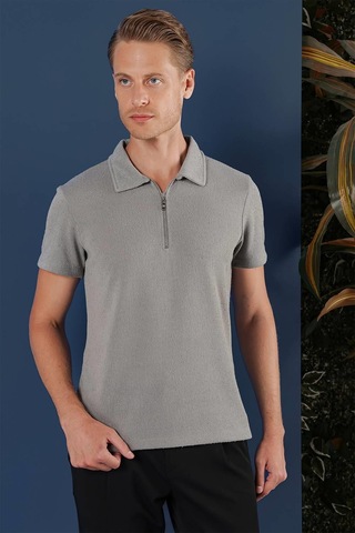 Efor Ts 871 Slim Fit Gri Spor T-shirt Gri