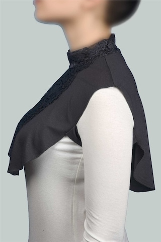 Altobeh Kadın Penye Tesettür Daire Yakalı Dantelli Boyunluk - Füme