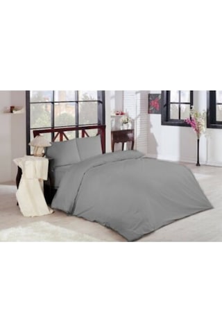 Çift Kişilik 160X200 Lastikli Çarşaf Takımı-Gri