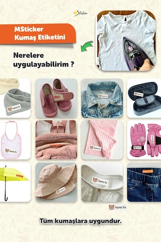 Kıyafet Etiketi - Okul Kıyafetlerine Kişiye Özel 30 Saniyede Kolay Uygulama Yıkamaya Dayanıklı Beyaz
