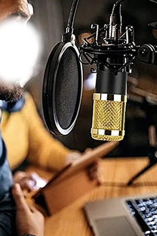 Thentech Profesyonel Kondansatör Mikrofon Seti Ses Kartı Komple Set Profesyonel Yayıncılar İçin Mikrofon Set