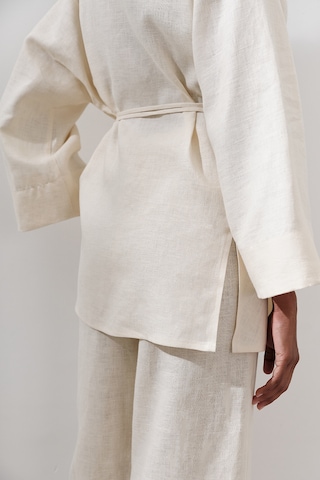 Manuka Keten Kruvaze Kapama Kimono Vanilya Vanilya