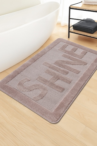 Doğal Kaymaz Taban Banyo Paspas Uzun Ömürlü Yumuşak Dokulu Su Emici Yıkanabilir Shine 60x100 Vizon