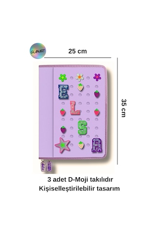 Delik Serisi 25x35 Cm Ödev Dosyası, Abka Taşıyıcı Proje Dosyası Fermuarlı 1 Adet Mor
