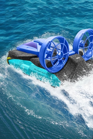 Hem Suda Hem Karada Kullanılabilen Stunt Drift Rc Tekne Oyuncak 2.4ghz Uzaktan Kumandalı Araba - Mavi