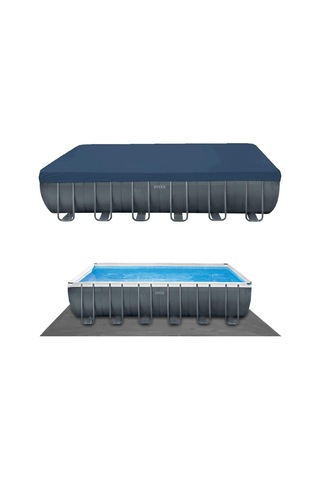 İntex 26356np Ultra Xtr Dikdörtgen Prefabrik Aile Havuzu 549x274x132cm Merdiven+filtre+örtü Set