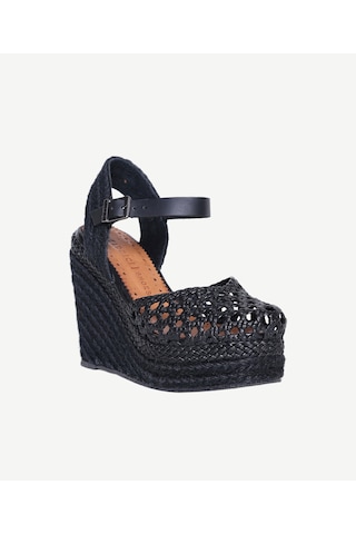 Yargıcı Deri Örgü Dolgu Tabanlı Espadril 26ykay4019x 001 Siyah