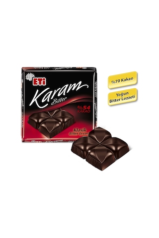 Eti Karam %54 Kakaolu Bitter Çikolata 6 x 60 G