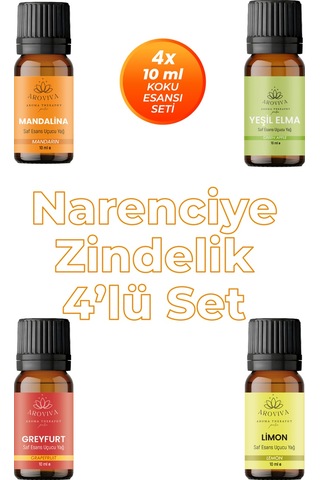 Narenciye Zindelik 4'lü Set Oda Kokusu Esansı - Enerji Verici 4x10ml Meyveli