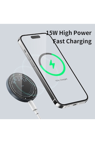 3 İn 1 Kablosuz 15w Magsafe Şarj Cihazı Stant + Watch Şarjı + Magsafe Şarj
