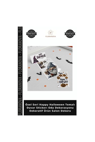 Özel Seri Happy Halloween Temalı Duvar Stickerı Oda Dekorasyonu Dekoratif Ürün Salon Dekoru Çok Renkli