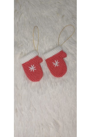 Yılbaşı Ağacı Süsü Eldiven 2 Adet - El Örgüsü - Amigurumi 001