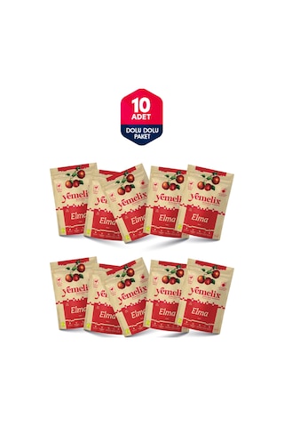 Freeze Dried 10'lu Dolu Dolu Paket Elma Kuru Meyve Cipsi - Dondurularak Kurutulmuş Elma 15gx10 150 G