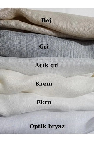 Keten Tül Çuval Desen Görünümlü 1/3 Sık Boru Pileli GRİ