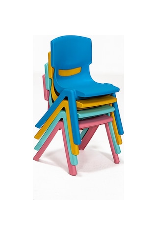 Junior 6 Adet Kreş Anaokulu Çocuk Sandalyesi Sert Plastik Pembe