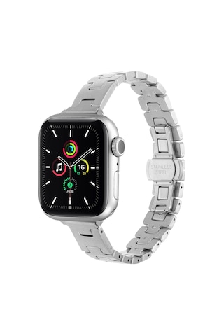 Watch 7 41mm Uyumlu Khyr Krd-150 Metal Kordon Strap Kayış - Gümüş