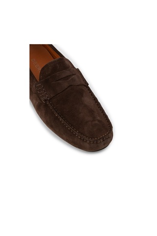 Deery Erkek Hakiki Süet Kahverengi Penny Loafer - E0920mkhvc01