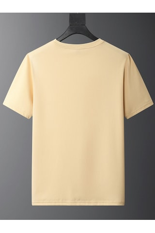 Unisex Face The Future Baskılı Oversize Tshirt Bej