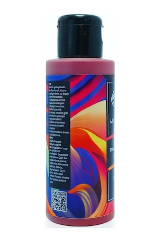 Multi-surface Hibrit Akrilik Boya, 120ml, Su Bazlı, Ahşap Cam Seramik Metal Kumaş Plastik İçin Bordo