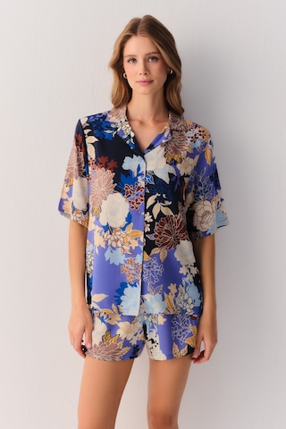 Suwen Flowery Night Gömlek Sh26404607s846 Çiçek Desenli