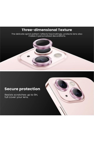 Apple Uyumlu iPhone 13 Mini Kamera Koruyucu Lens Mercek Metal Çerçeveli 2li Set Gümüş Gri Silver