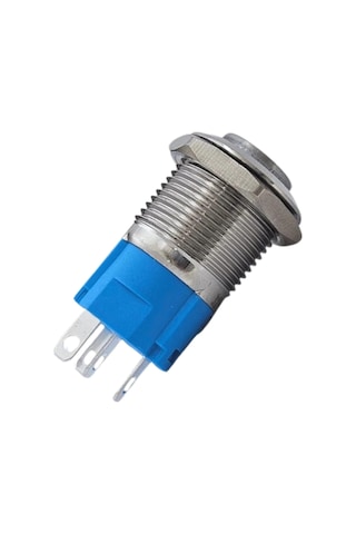 E20 16mm Metal Buton Kalıcılı 12-24v Yeşil Led 1no/1nc