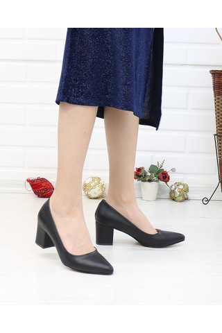 Nesilshoes Nesil Shoes Bln 410 Siyah Günlük Topuklu Kadın Ayakkabı