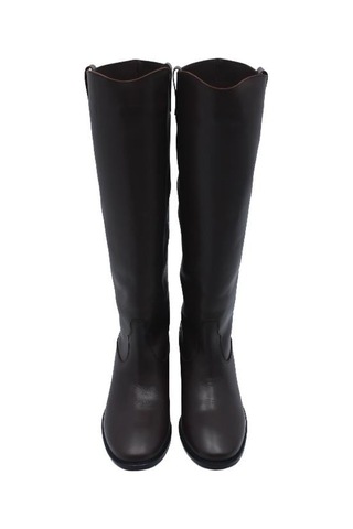 Poletto Hakiki Deri Kahve Çizme Topuklu 482 15-2259 Kahverengi