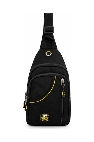 Seventeen Unisex Spor Çok Bölmeli Çapraz Askılı Body Bag Siyah-sarı