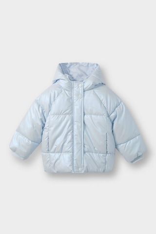 Defacto Kız Bebek Kapüşonlu Fermuarlı Çıtçıtlı Şişme Mont E7985a525aube216 Mavi
