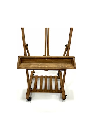 Ahşap Şovale Tekerlekli Kare Ayaklı H Tipi Boyalı Decolfin