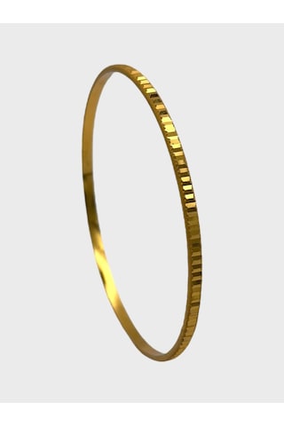 Arnes Jewelry Çelik 22 Ayar Altın Kaplama Desenli Ajda Bilezik - 1 Adet 20 Cm Ar621nes Gold