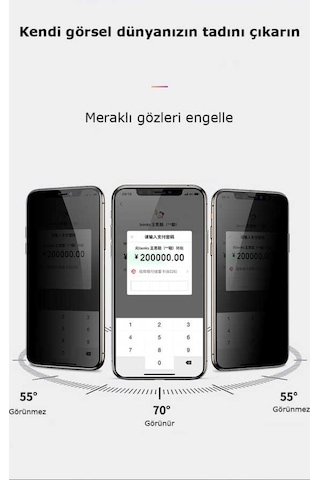 Nihcase Apple Uyumlu iPhone 14 Plus Kor Privacy Hayalet Ekran Koruyucu